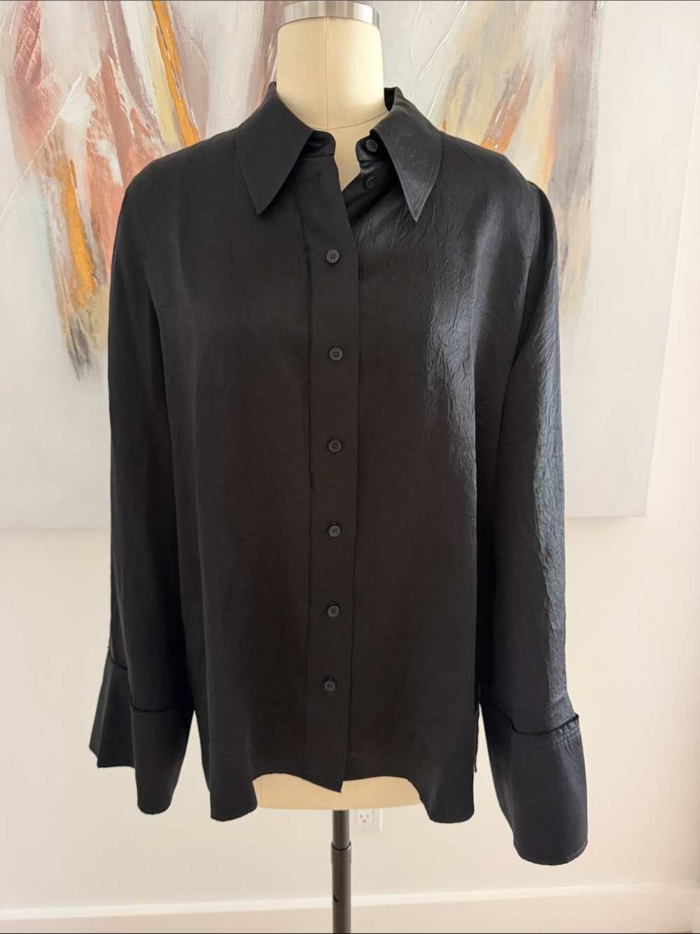 COS Black Button-Front Dress Shirt